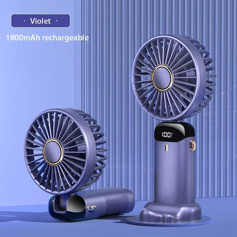 Rechargeable Mini Handheld Fan with Stand