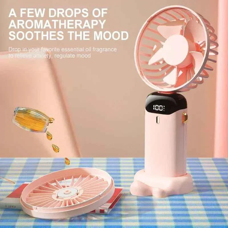 Rechargeable Mini Handheld Fan with Stand