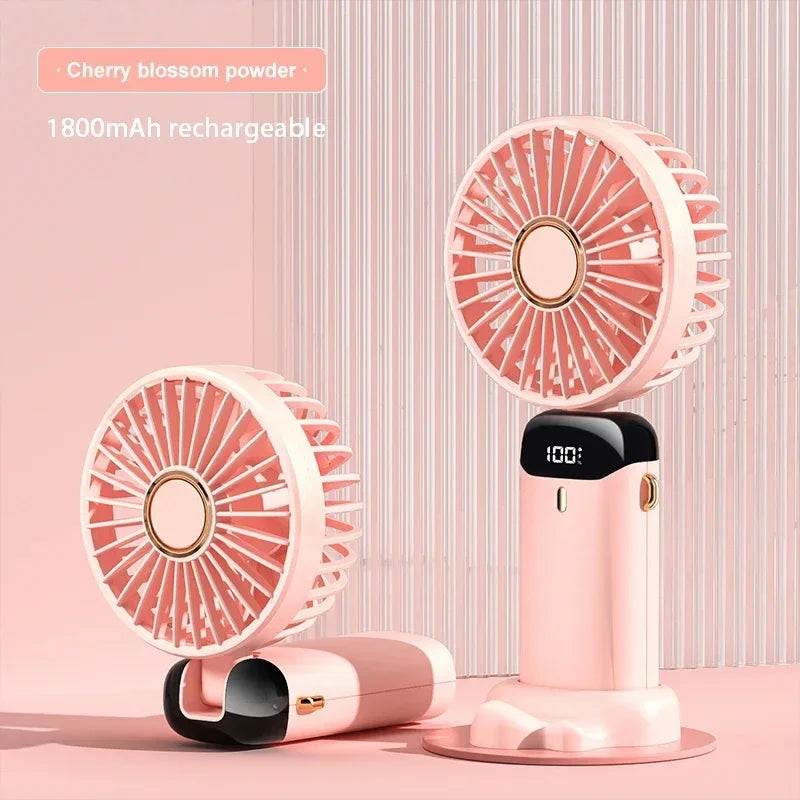 Rechargeable Mini Handheld Fan with Stand