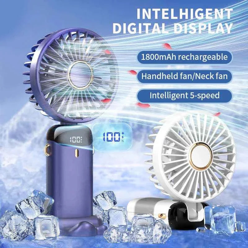 Rechargeable Mini Handheld Fan with Stand